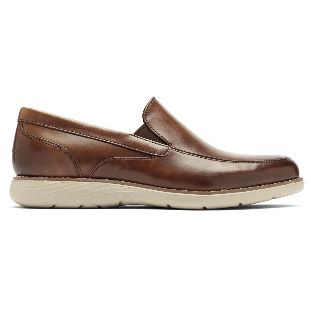 Rockport Men's Garett Venetian Slip-Ons Loafers - Cognac - USA (7129ZKXNU)